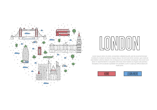 Adoro il modello di Londra in stile lineare