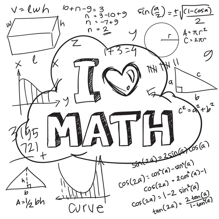 Vettore adoro le illustrazioni vettoriali matematiche.