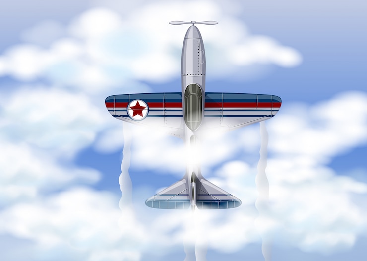 Vettore aerei militari nel cielo