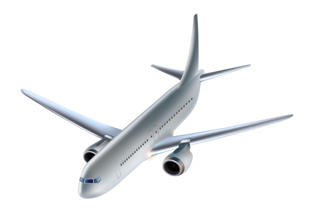 aereo. Isolato su sfondo bianco aereo, vista laterale.