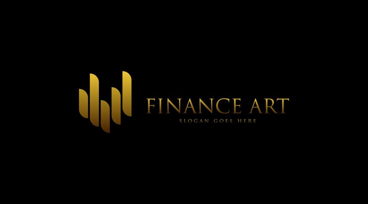 Affari e finanza Logo concetto vettoriale isolato in sfondo nero