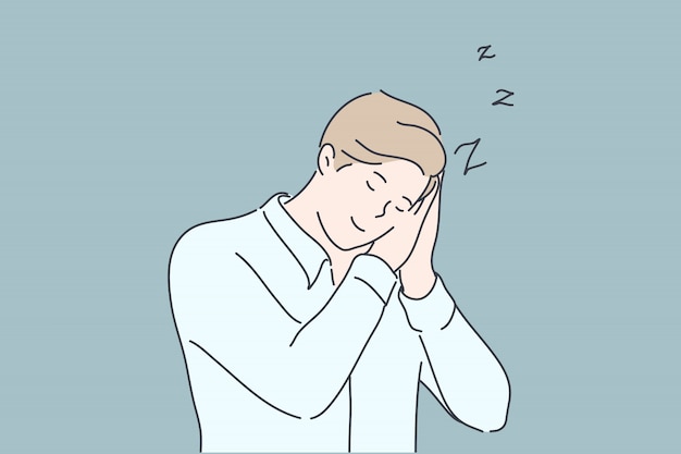 Affari, sonno, affaticamento, concetto di insonnia