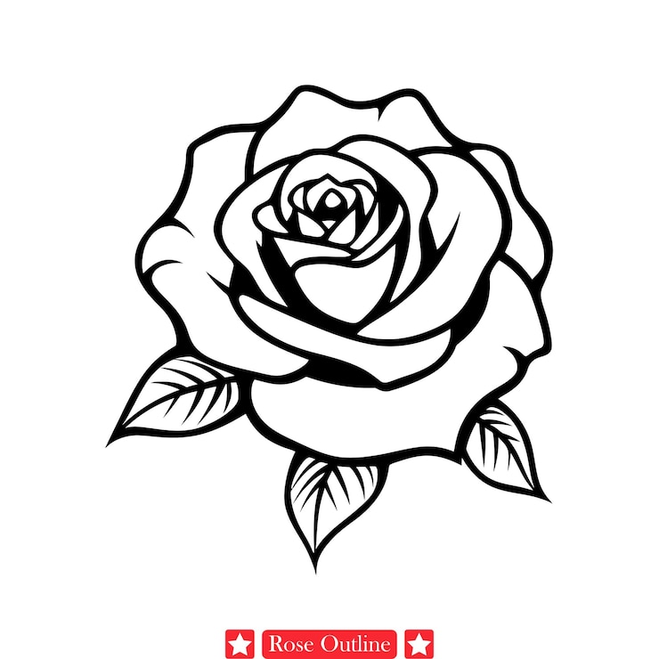 Vettore affascinante rosa vettoriale arte raffinatissima silhouette floreale per murales t-shirt stampe e saluto