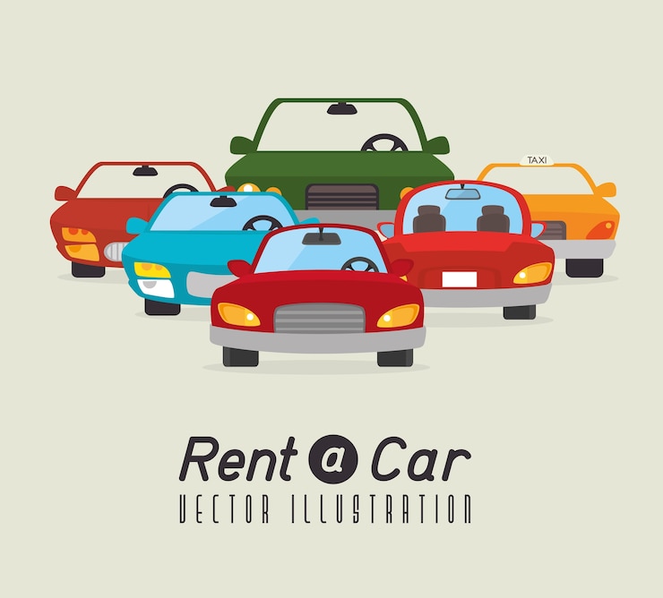 Vettore affittare un design auto, illustrazione vettoriale.