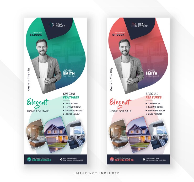 Vettore agenzia di affari immobiliari di forma geometrica creativa roll up standee banner