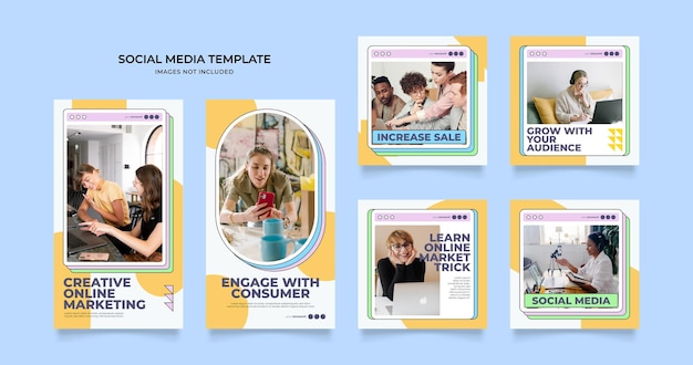 Agenzia di business modello di social media per il marketing digitale e la vendita aziendale di mobili promozionali o cornice vettoriale di banner promozionali pubblicitari di moda