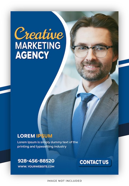 Agenzia di marketing creativa e modello di volantino aziendale