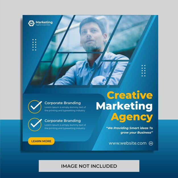 Agenzia di marketing creativo aziendale Social Media o Instagram post Design Template vector Premium
