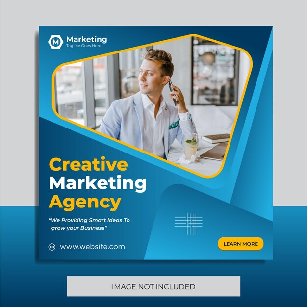 Agenzia di marketing creativo aziendale Social Media o Instagram post Design Template vector Premium