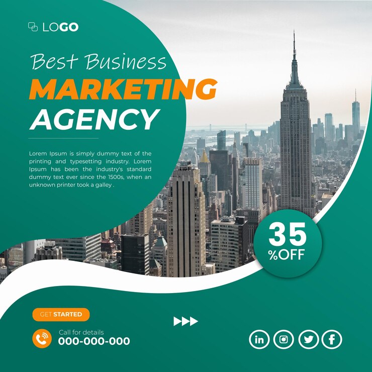 Vettore agenzia di marketing digitale e attività aziendale instragram modello di post sui social media banner