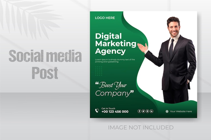 Vettore agenzia di marketing digitale e attività aziendale instragram modello di post sui social media banner