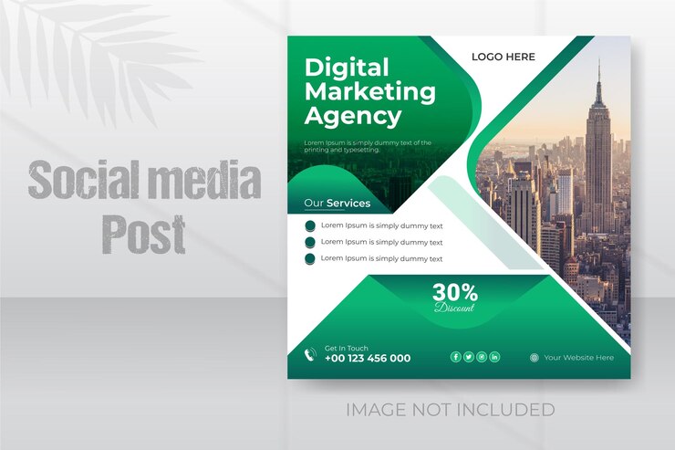 Vettore agenzia di marketing digitale e attività aziendale instragram modello di post sui social media banner