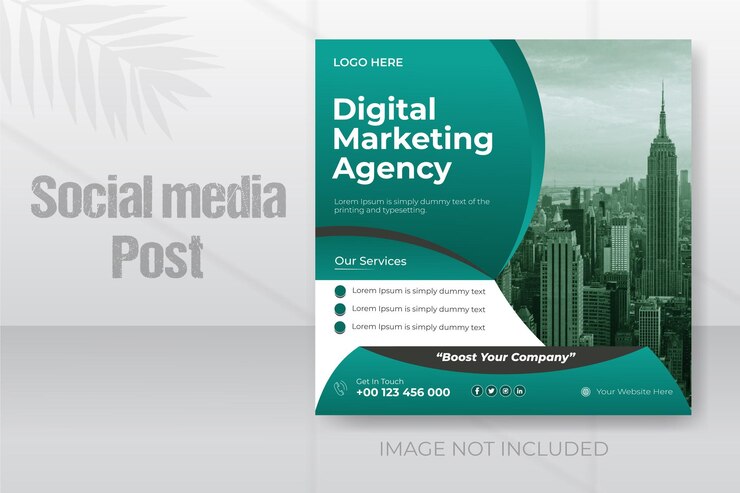 Vettore agenzia di marketing digitale e attività aziendale instragram modello di post sui social media banner
