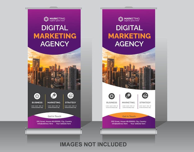 Agenzia di marketing digitale e corporate Roll Up Banner Template