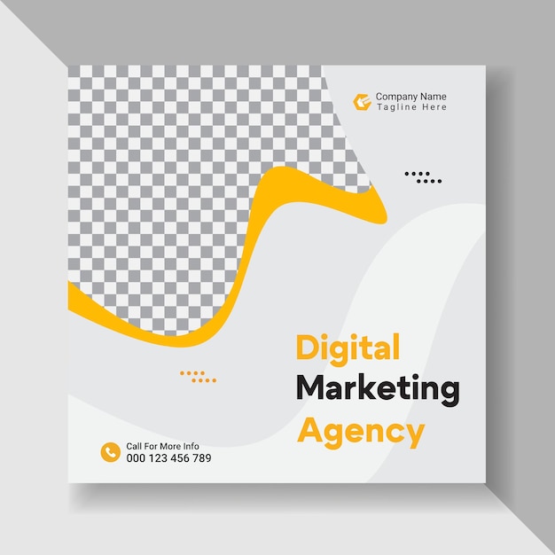 Agenzia di marketing digitale e modello di post sui social media aziendali