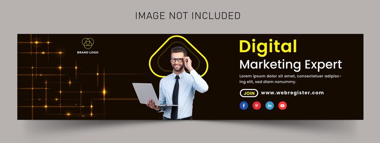 Vettore agenzia di marketing digitale linkedin cover banner template premium vector