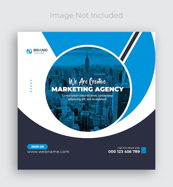 Agenzia di marketing digitale Post Instagram e modello di banner per social media