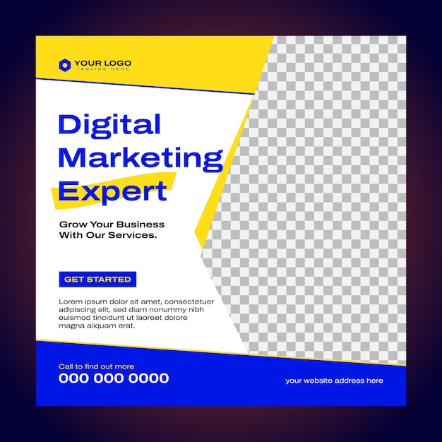 Agenzia di marketing digitale progettazione di post sui social media e modello di banner web