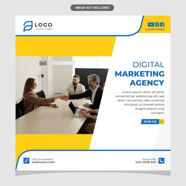 Agenzia di marketing digitale social media live webinar flyer