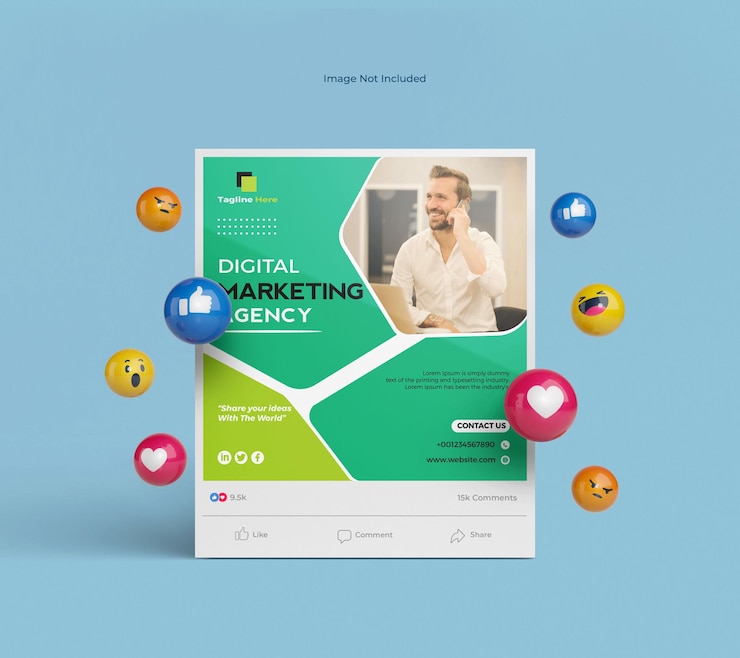 agenzia di marketing digitale vettoriale post sui social media