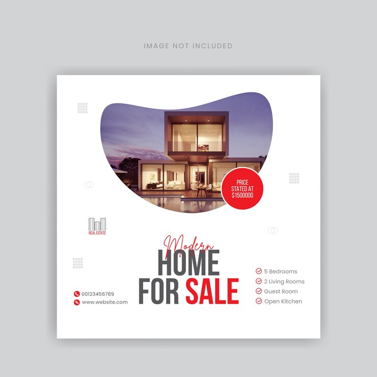 Agenzia immobiliare piazza social media facebook instagram post design template premium vector