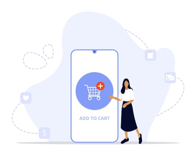 Aggiungi al carrello concept illustration