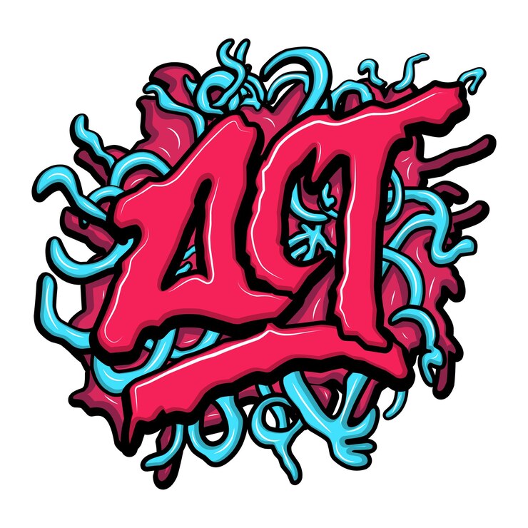 Vettore agire graffiti lettere tipografia arte illustrazione