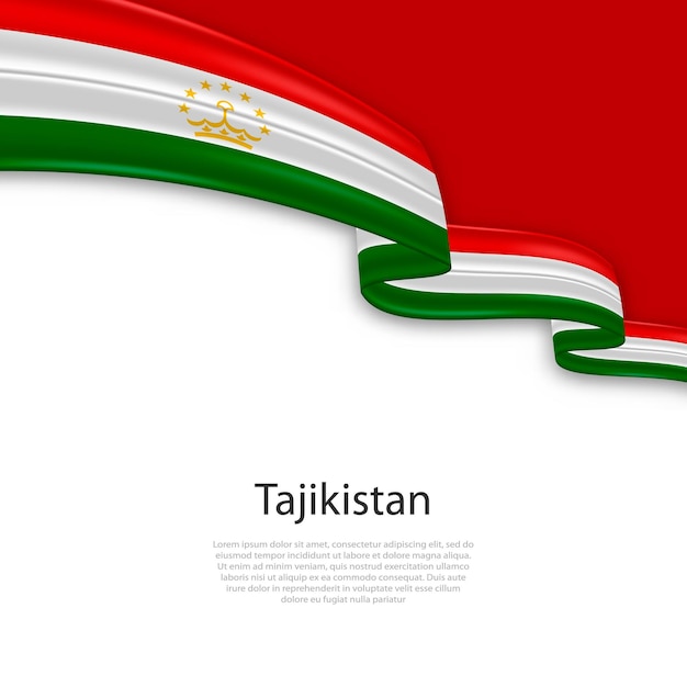 Agitare il nastro con la bandiera del Tagikistan
