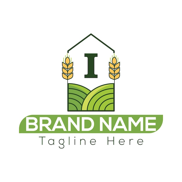 Agricoltura Modello su lettera I Logo delle aziende agricole Agro Farm Eco farm logo design