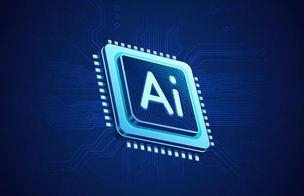 Ai innovazione tecnologica ai tecnologia artistica illustrazione vettoriale