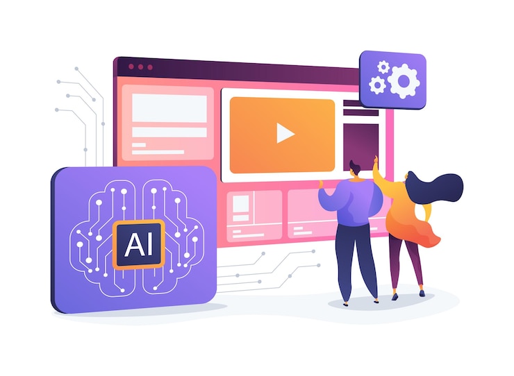 Vettore aiguided selfhelp customer service illustrazione vettoriale del concetto astratto