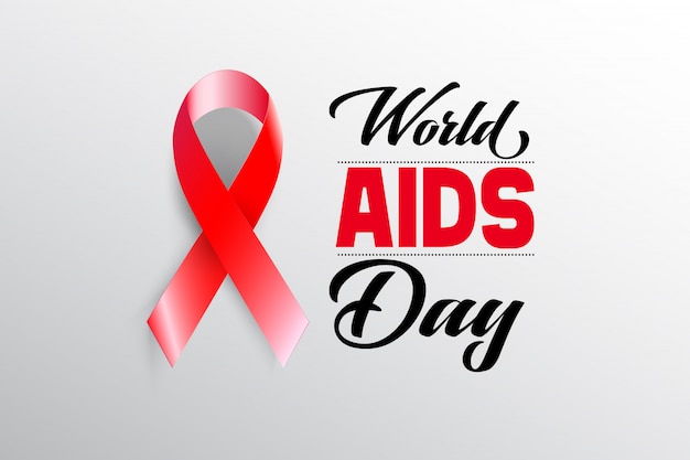 Aiuta il nastro rosso di consapevolezza con il concetto di World Aids Day.