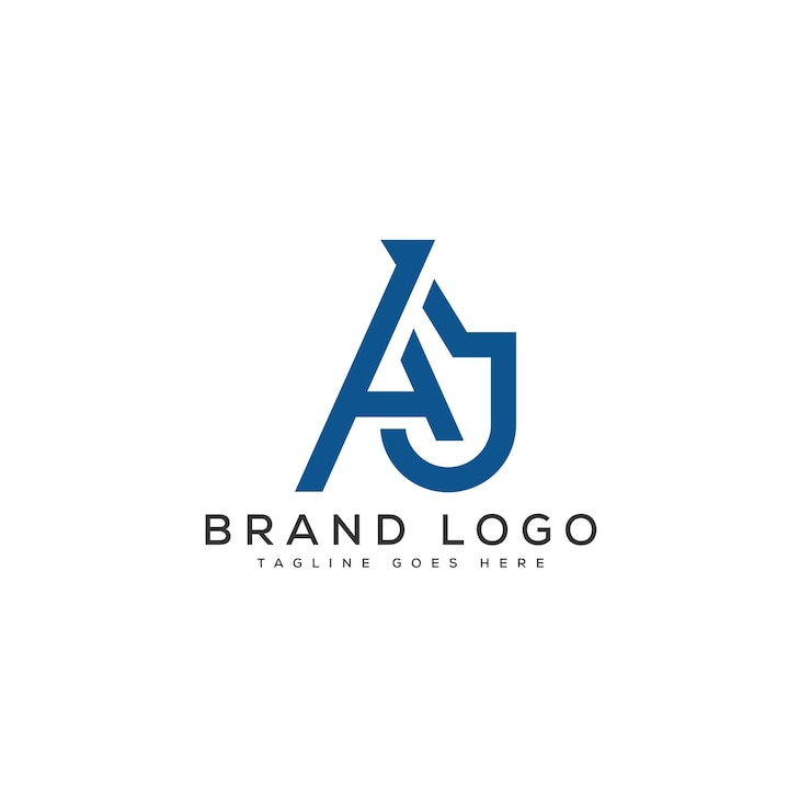 Vettore aj lettera logo design modello vettoriale design per il marchio