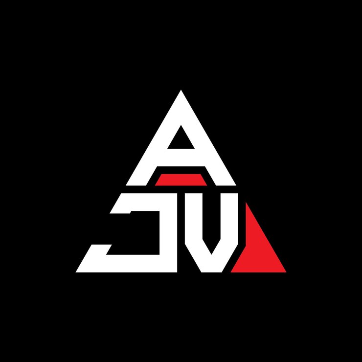 Vettore ajv triangolo lettera logo design con forma di triangolo ajv logo triangolo design monogramma ajv triungolo vettoriale modello di logo con colore rosso ajv logo triangolare semplice logo elegante e lussuoso