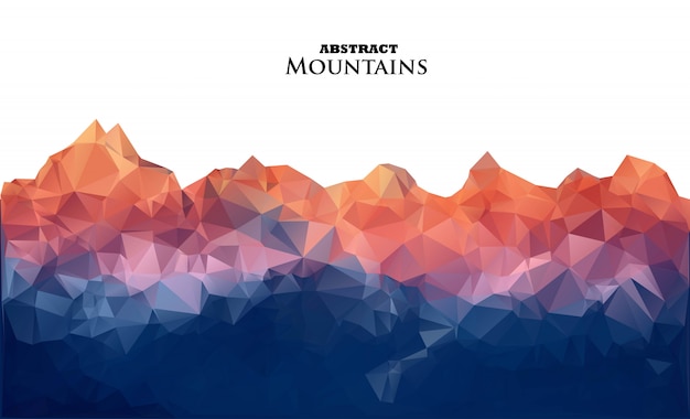 Alba astratta montagne in stile poligonale.