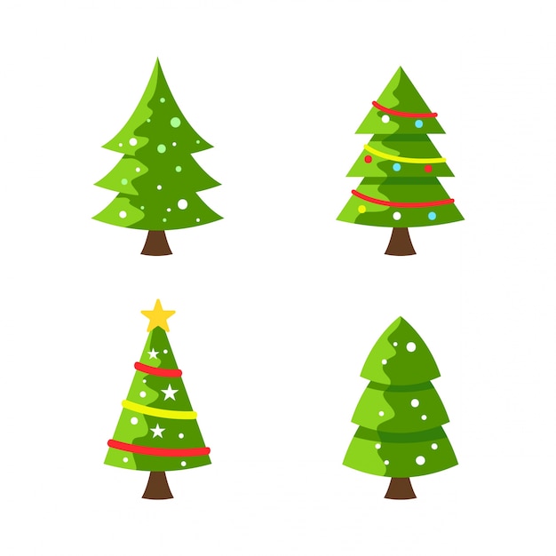 Alberi di Natale con la neve