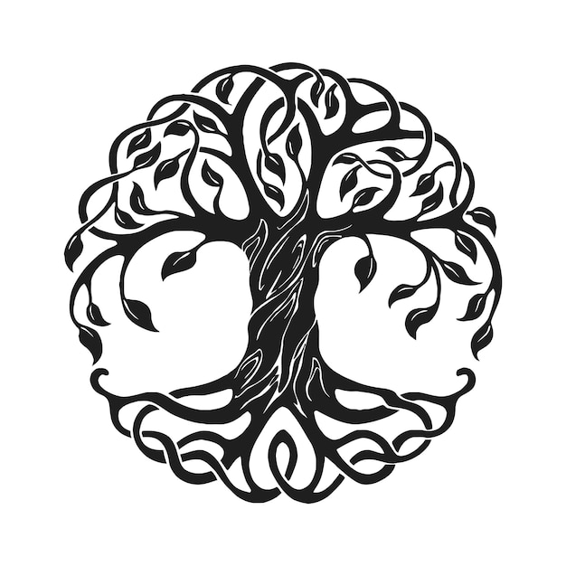 albero astratto nero e bianco