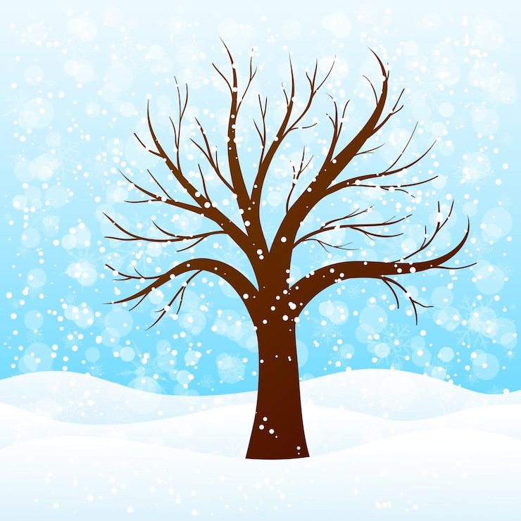 Vettore albero d'inverno