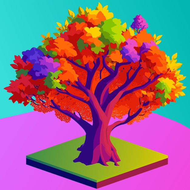 Albero decorativo isometrico 3D