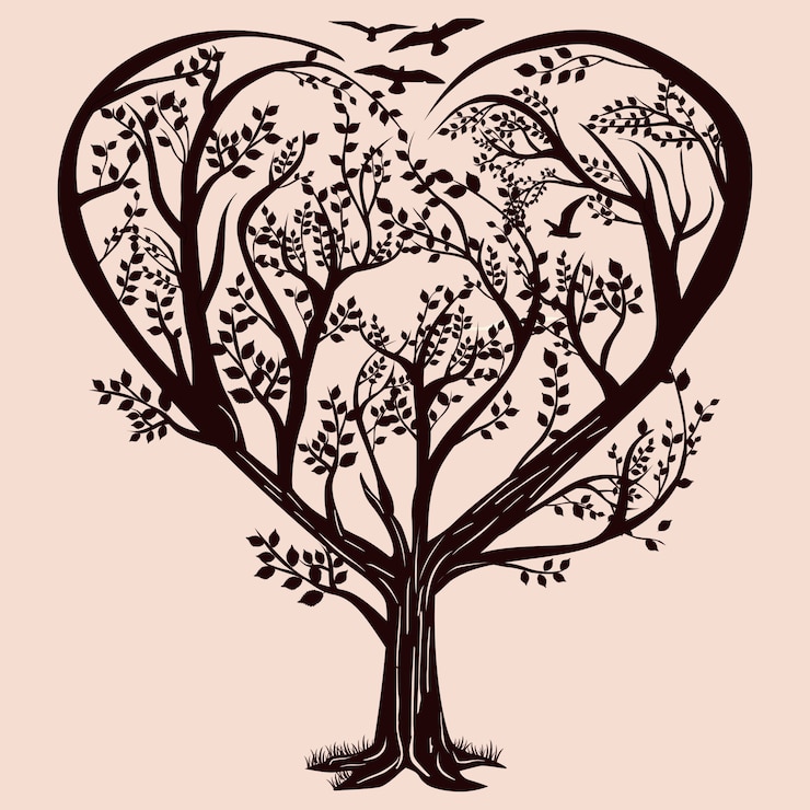 Vettore albero del cuore