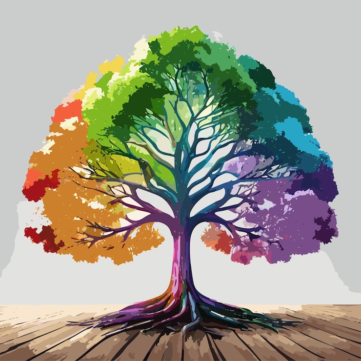 Vettore albero dell'arcobaleno 6