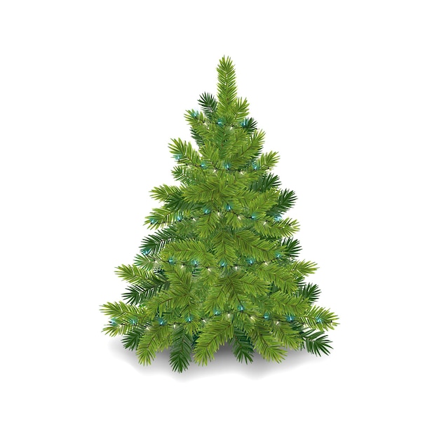 Albero di Natale realistico con ghirlanda LED Soffice pino verde