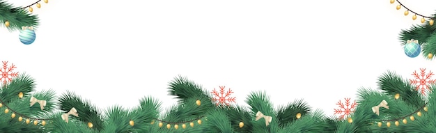 Albero di Natale su sfondo bianco, modello web per articoli promozionali festivi - Vector