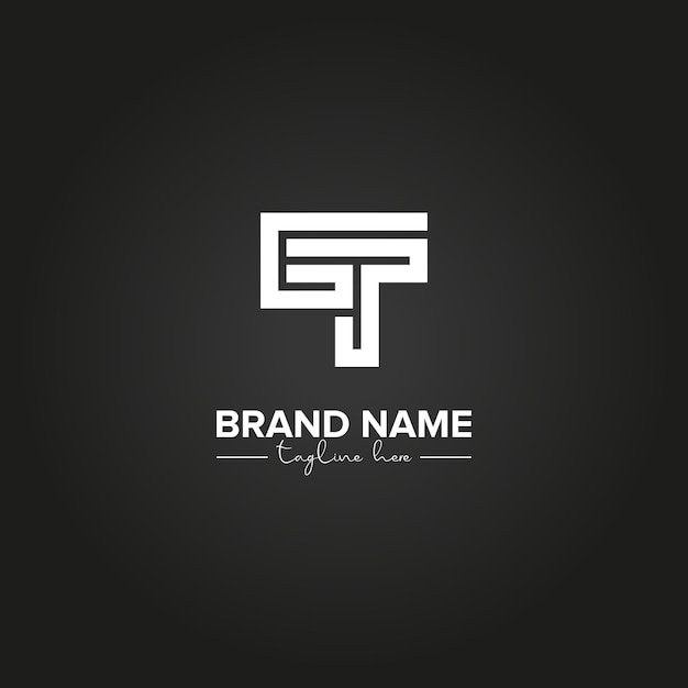 Alfabeto GT TG Lettere Monogramma Logo Design Modello vettoriale iniziale