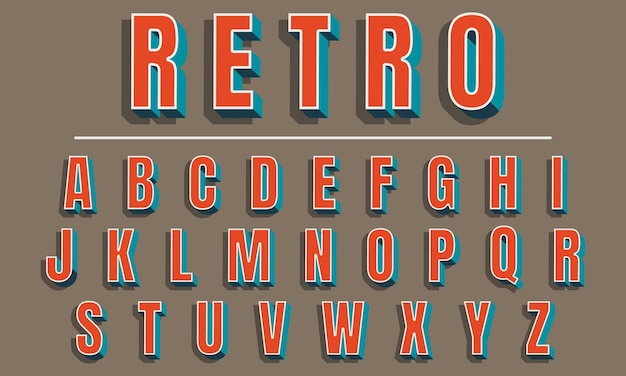 Alfabeto in stile retrò Illustrazione vettoriale