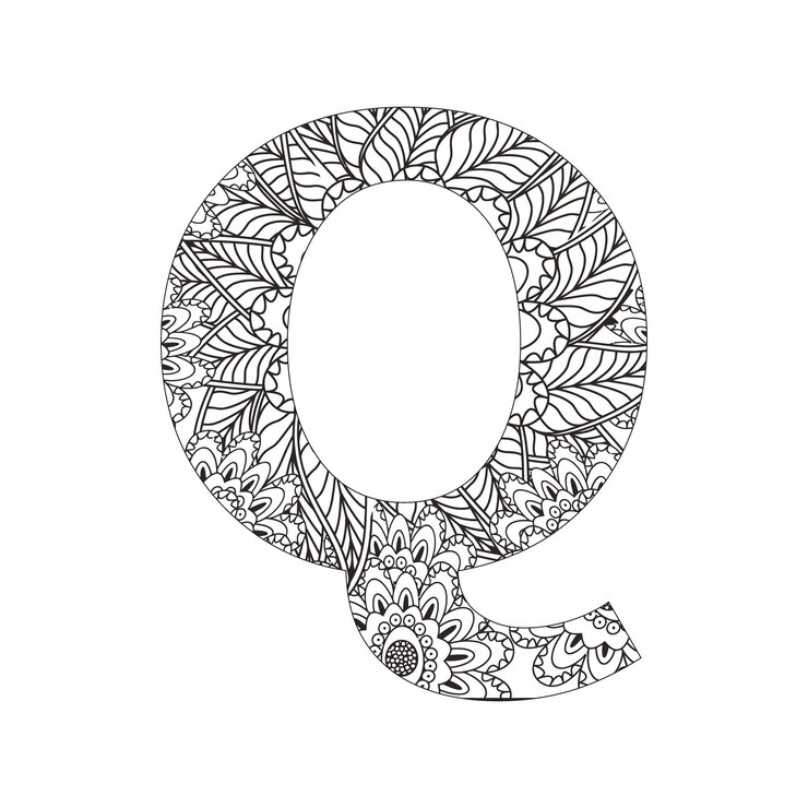 Vettore alfabeto lettere vintage libri da colorare con fiore mandala disegno vettoriale per attività per bambini