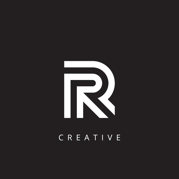 Alfabeto R RR lettera logo design modello illustrazione vettoriale