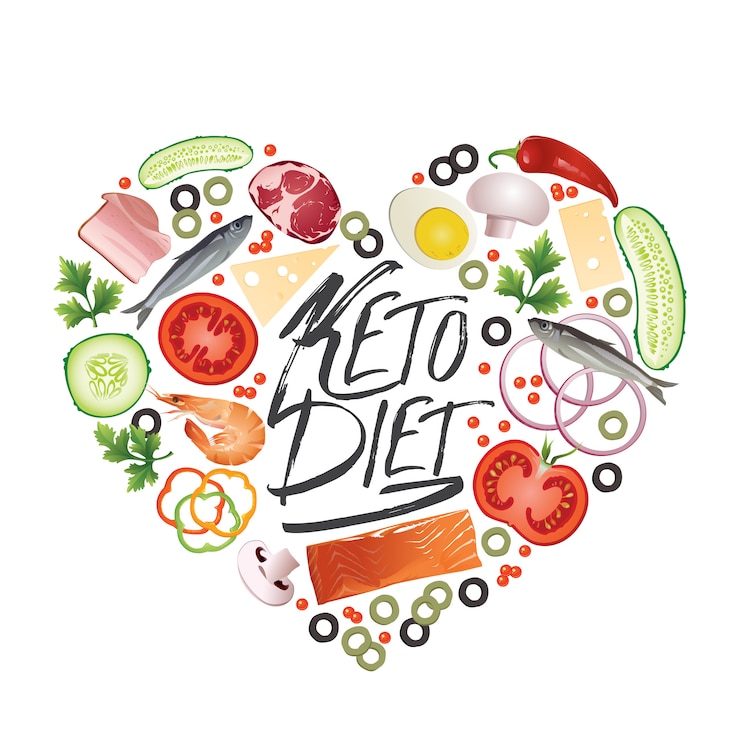 Vettore alimento per la dieta chetogenica.