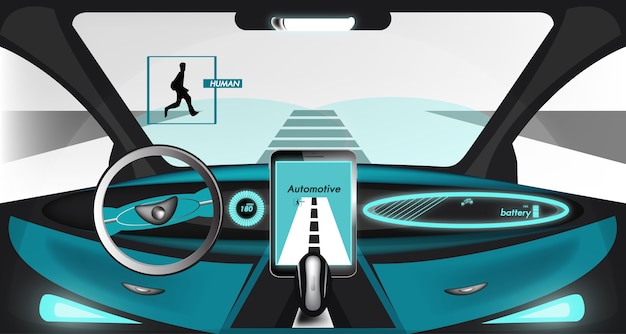 all&#39;interno di un&#39;auto elettrica intelligente