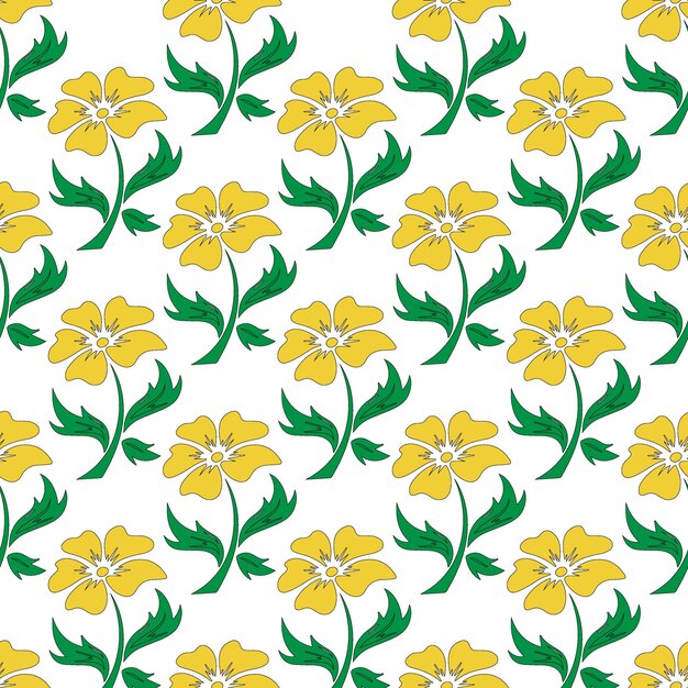 Allamanda fiore e foglia Seamless Pattern Design